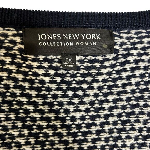 Jones New York Zippered Sweater Jacket Mid-Length 0X (12W) Career Office NWOT - Picture 3 of 12